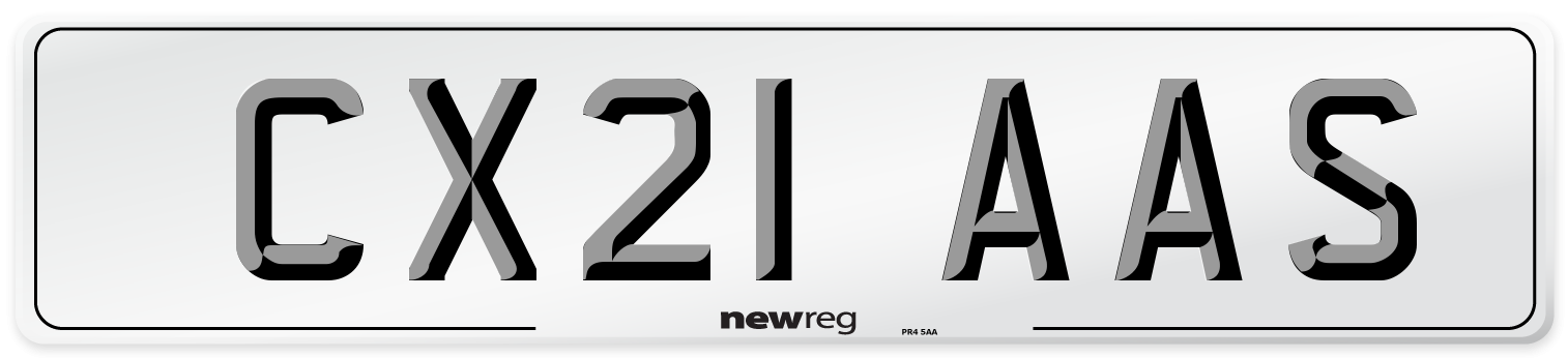CX21 AAS Number Plate from New Reg